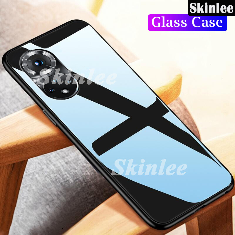 Skinlee Glass Phone Case for Huawei Nova 9 Back Cover Full Protection Tempered Glass Cases for Huawei Nova9 Glass Cover