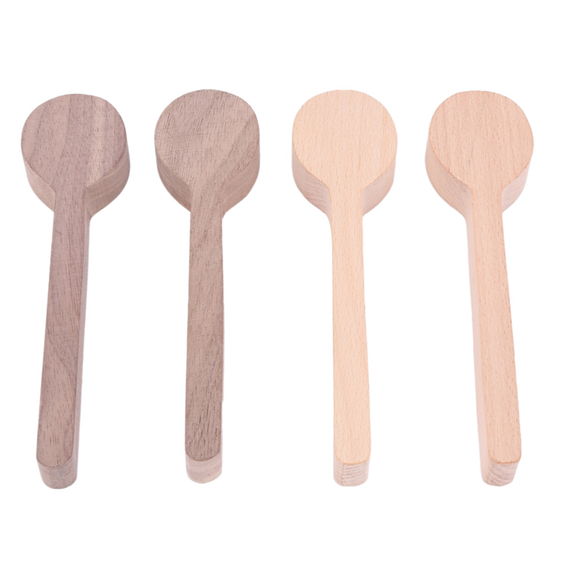 Wood Carving Spoon Blank Beech and Walnut Wood Unfinished Wooden Craft Whittling Kit for Whittler Starter (12Pcs)