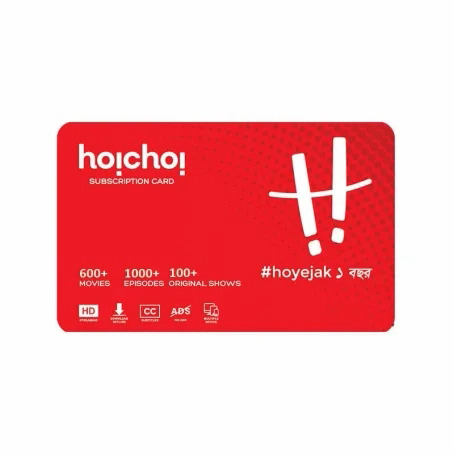 12 Months' (1 Screen) 3 Device Hoichoi Subscription