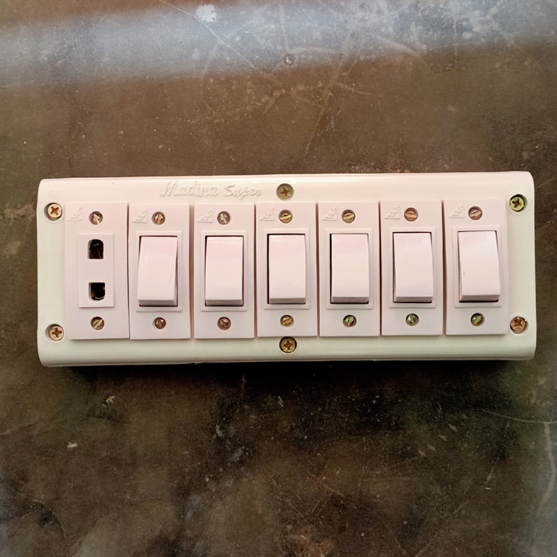 Switch board Combo 7 Gang, Winner model, Heavy Duty, Switch Socket. 