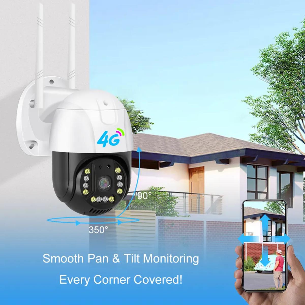 C15 4G Subscriber Identity Module  Qearim V380 Pro app Smart video CCTV outdoor camera with Subscriber Identity Module card digital full color Security 2.8 Inch PTZ 4G camera