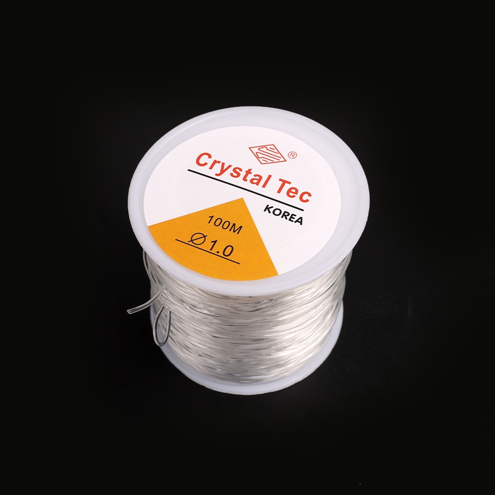 0.5-1mm 100m/ Roll Transparent Elastic Crystal Line Beading Cord String Wire Thread for Jewelry Making DIY Necklace Bracelet Accessories [Jane Eyre]. 