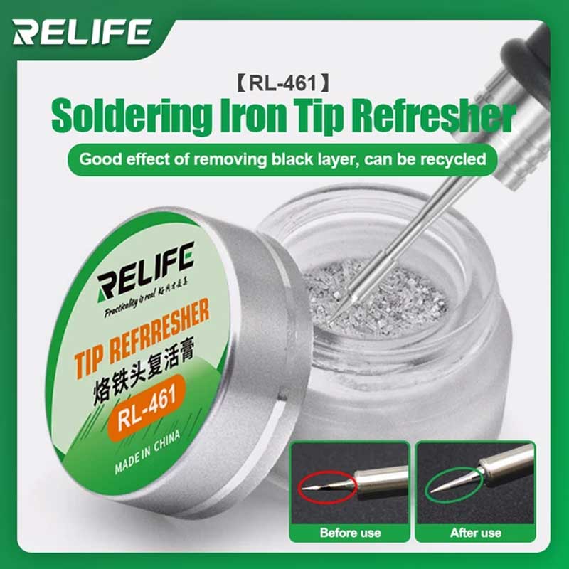 Soldering Iron Tip Refresher Non-stick Tin Solder Cream Clean Paste for Oxide Head Resurrection Oxidative Activator Tips Restore And Update Repair Tools Koocu KC-R1/9G RL-461 Cottden Similar  Atten AT-F10 JSD-40A. 