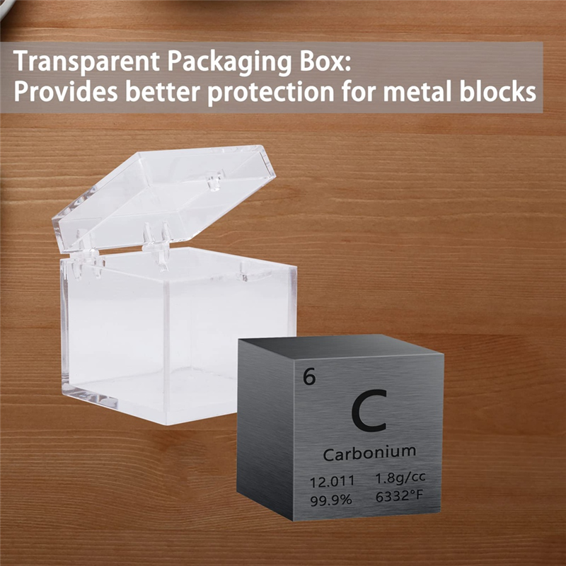 1 Inch Block Metal, High Density Elements Block Pure Metal, for Elements Collections Lab Experiment Material,C. 