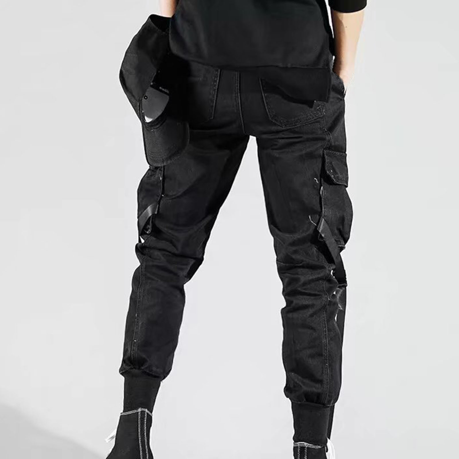 Autumn Cargo Pants Solid Color Hip-hop Style Autumn Cargo Pants. 