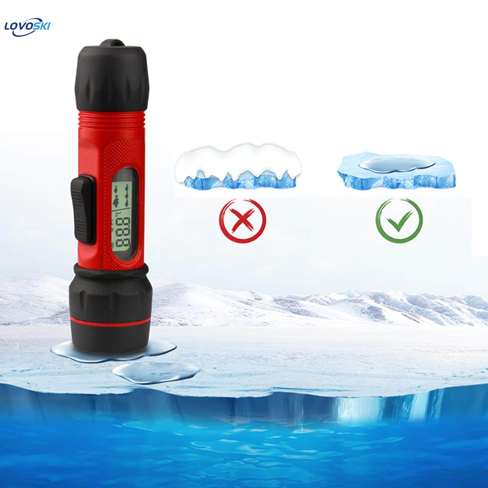 Handheld Ice Fishing Sonar Fishfinder Depth with Temperature. 