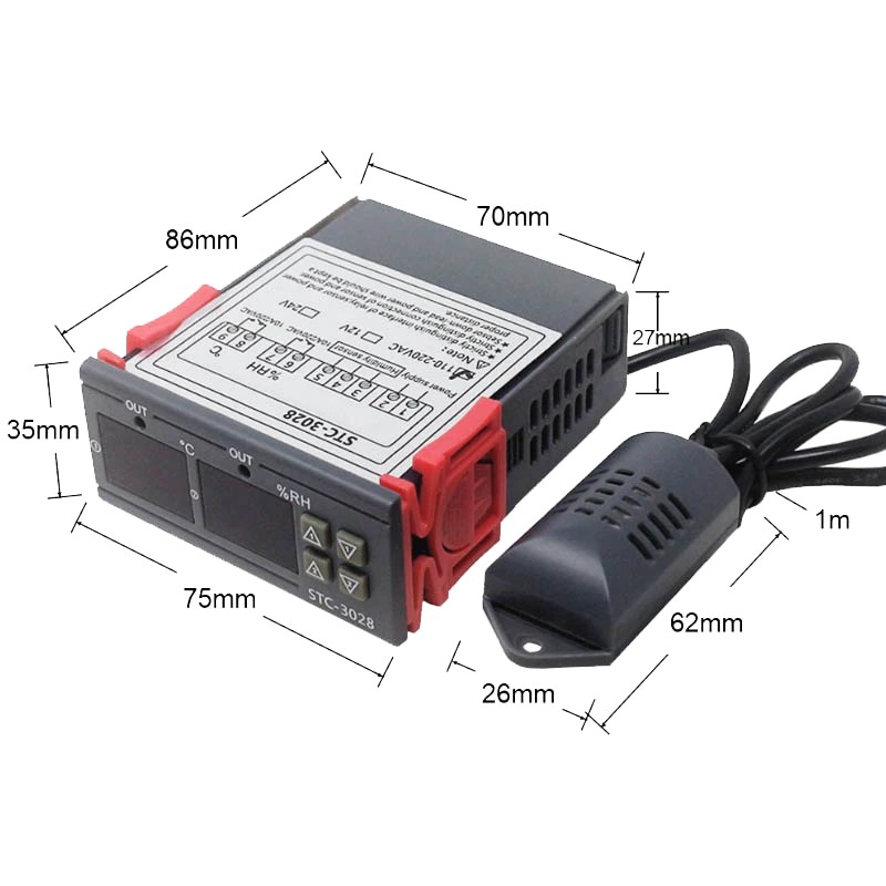 STC 3028 Digital Temperature and Humidity Controller Supply AC 220V Egg Incubator Controller. 