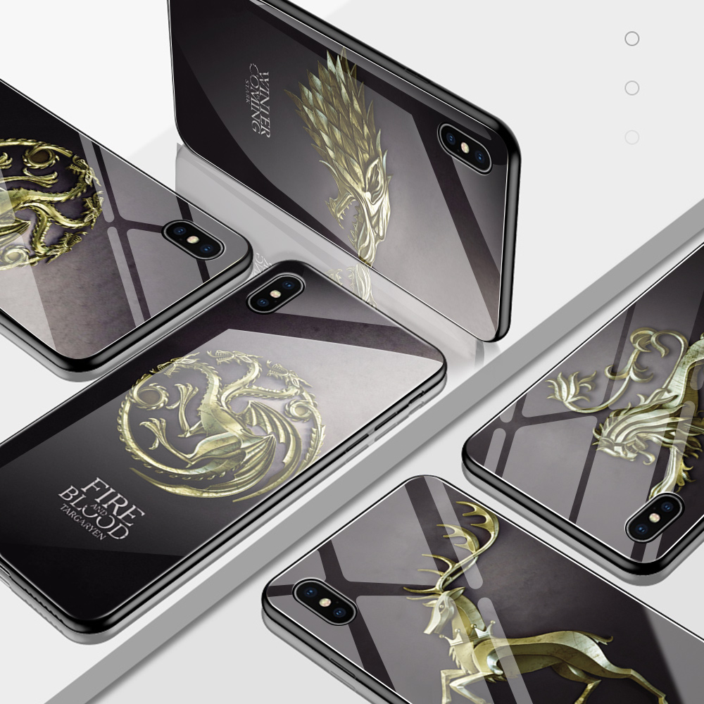 UCUC for Infinix Hot 12 Play Back Cover Game of Thrones Luxury Personalized Patterns Tempered Glass Phone Case. 