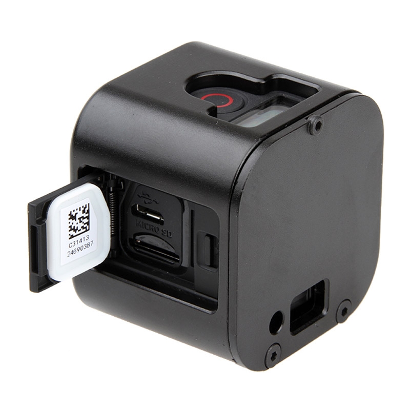Housing Shell CNC Aluminum Alloy Protective Cage with Insurance Back Cover for GoPro HERO5 Session /HERO4 Session /HERO Session. 