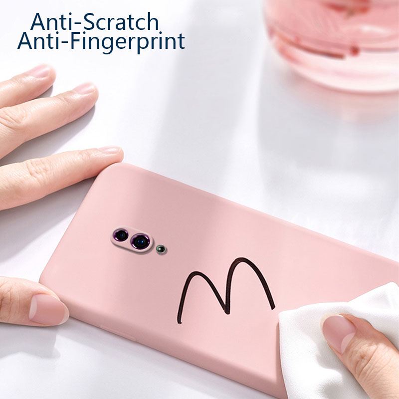 Sroof For OPPO Reno Liquid Silicone Macaron Candy Color TPU Shockproof Soft Phone Case Shell Protector Back Cover