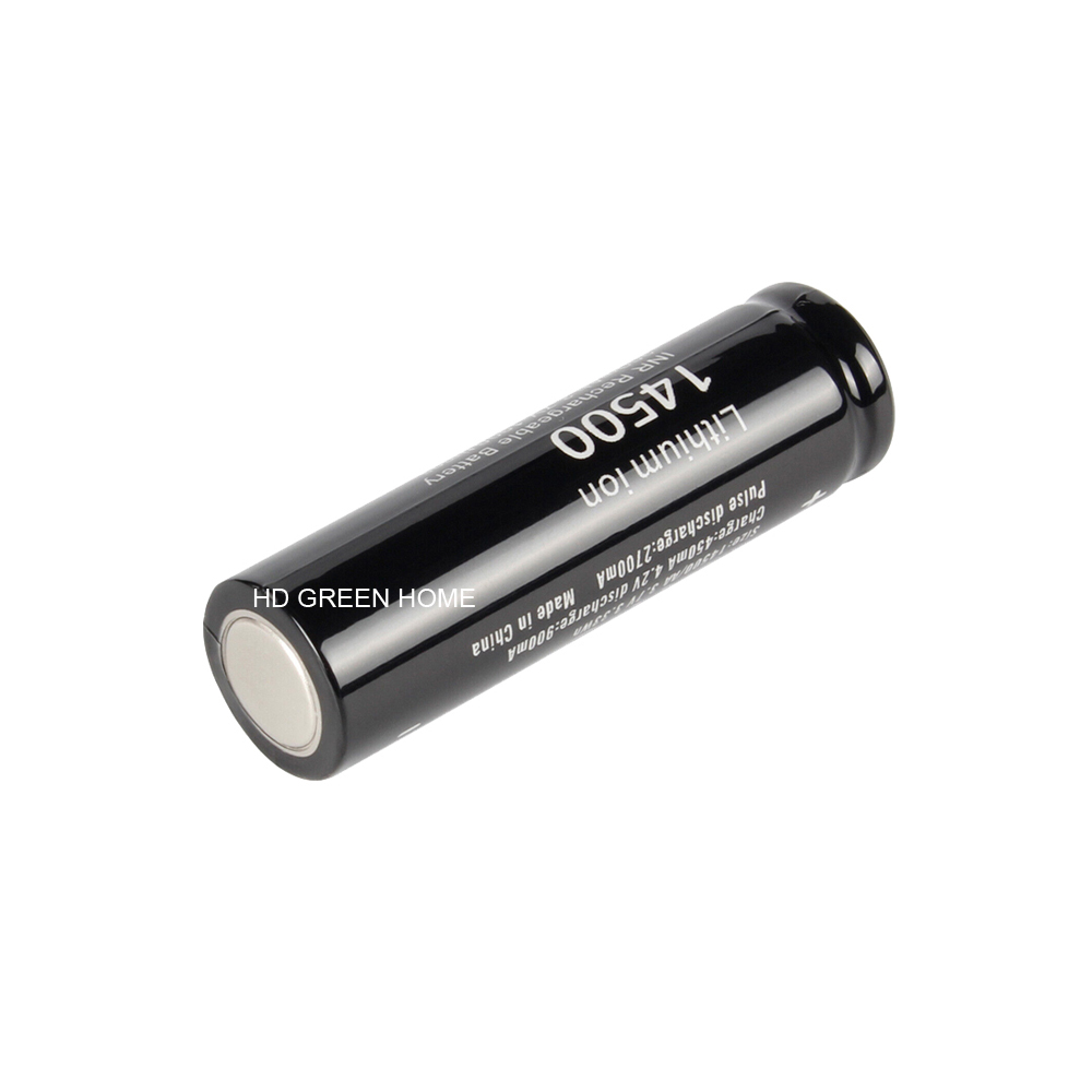Soshine 14500 3.7V 900mAh Rechargeable Li-ion Battery Pointed Top AA Lithium ion Battery. 