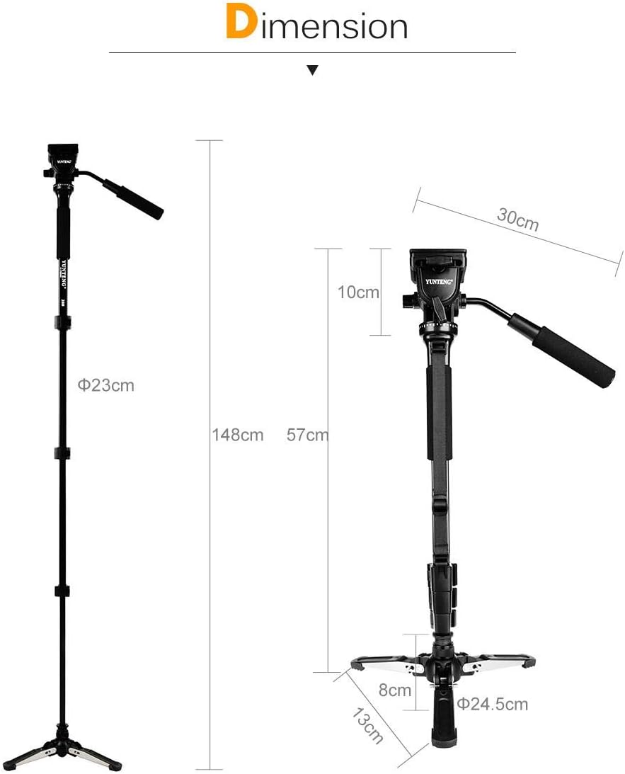 Yunteng VCT-288 Monopod for Photography and Video with Rotating Base. 