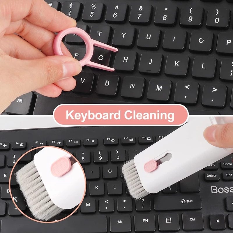 BlueWow 7-in-1 Computer Keyboard Cleaner Brush Kit Earphone Cleaning Pen For Headset Keyboard Cleaning Tools Cleaner Keycap Puller Kit. 