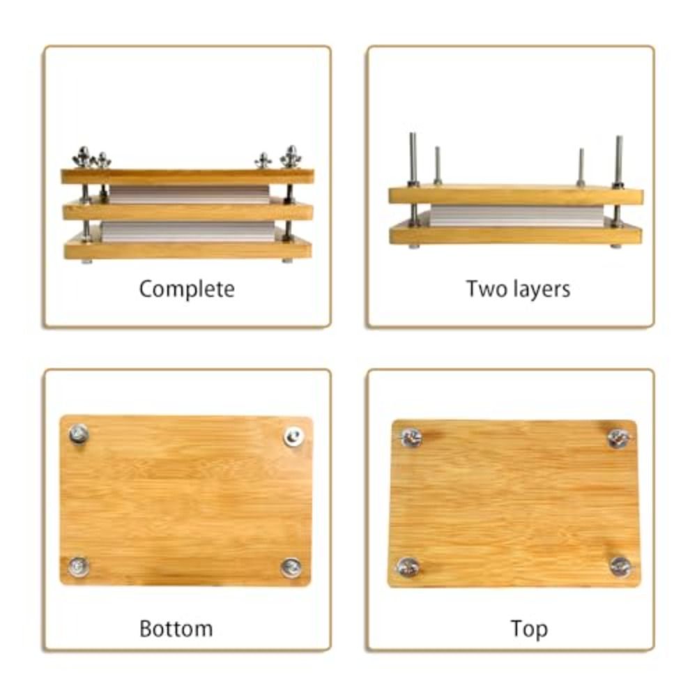 Durable Wooden Bamboo Book Press 2/3 Layer Handmade Paper Book Binding Kits Portable Sturdy Book Press Binding Machine Book Binding Tool. 