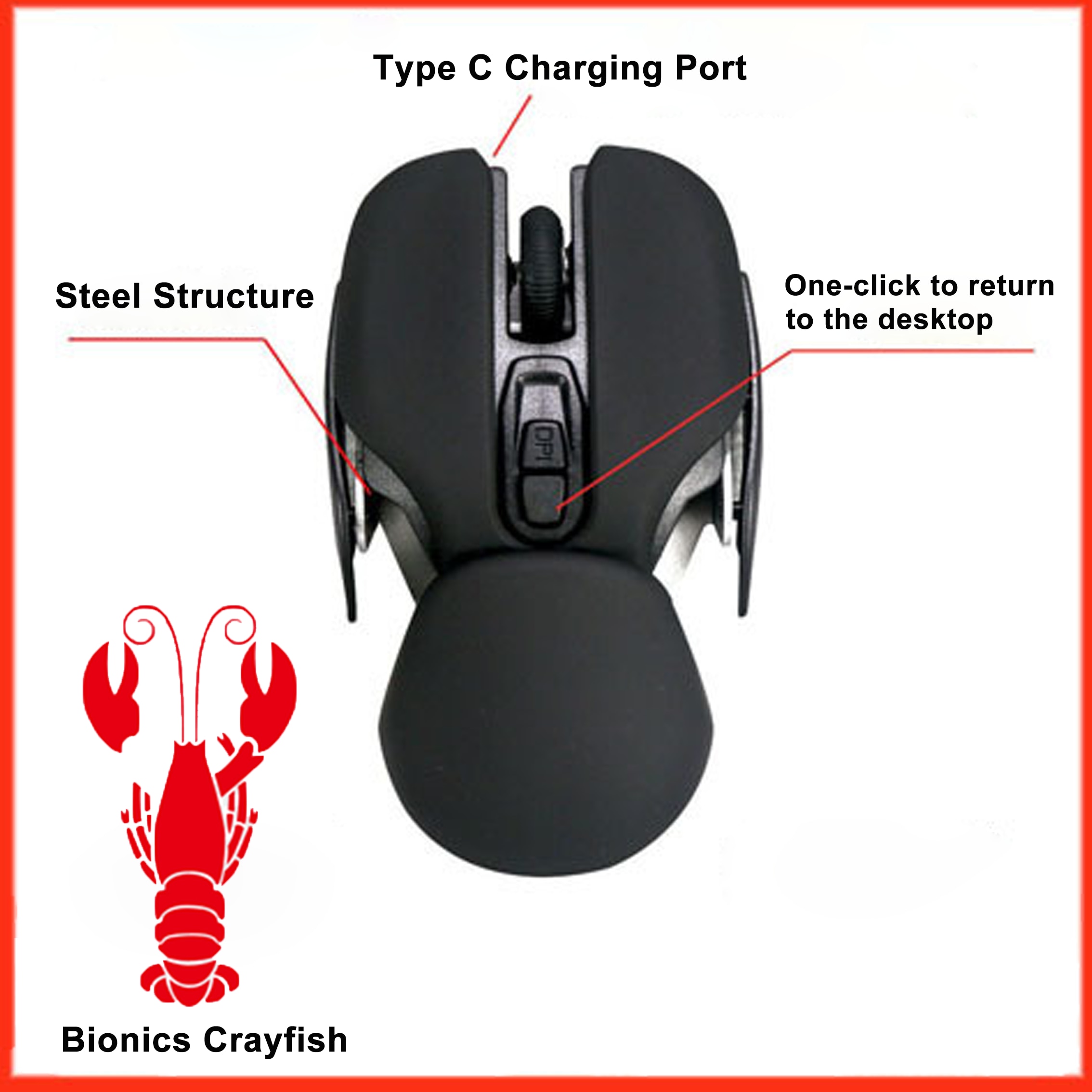 2.4G Wireless Mouse 4 Color USB Ergonomic Mouse Rechargeable Creative Game Mice Red Optical Big Hands Computer Mause For Laptop. 