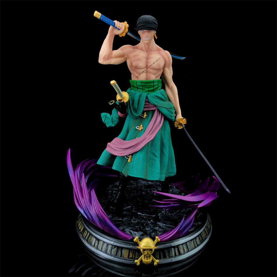 21cm One Piece Figure Small Blood Bath Sauron One Piece Gk Three-Knife Flow Stunt Version Scene Statue Boxed Anime. 