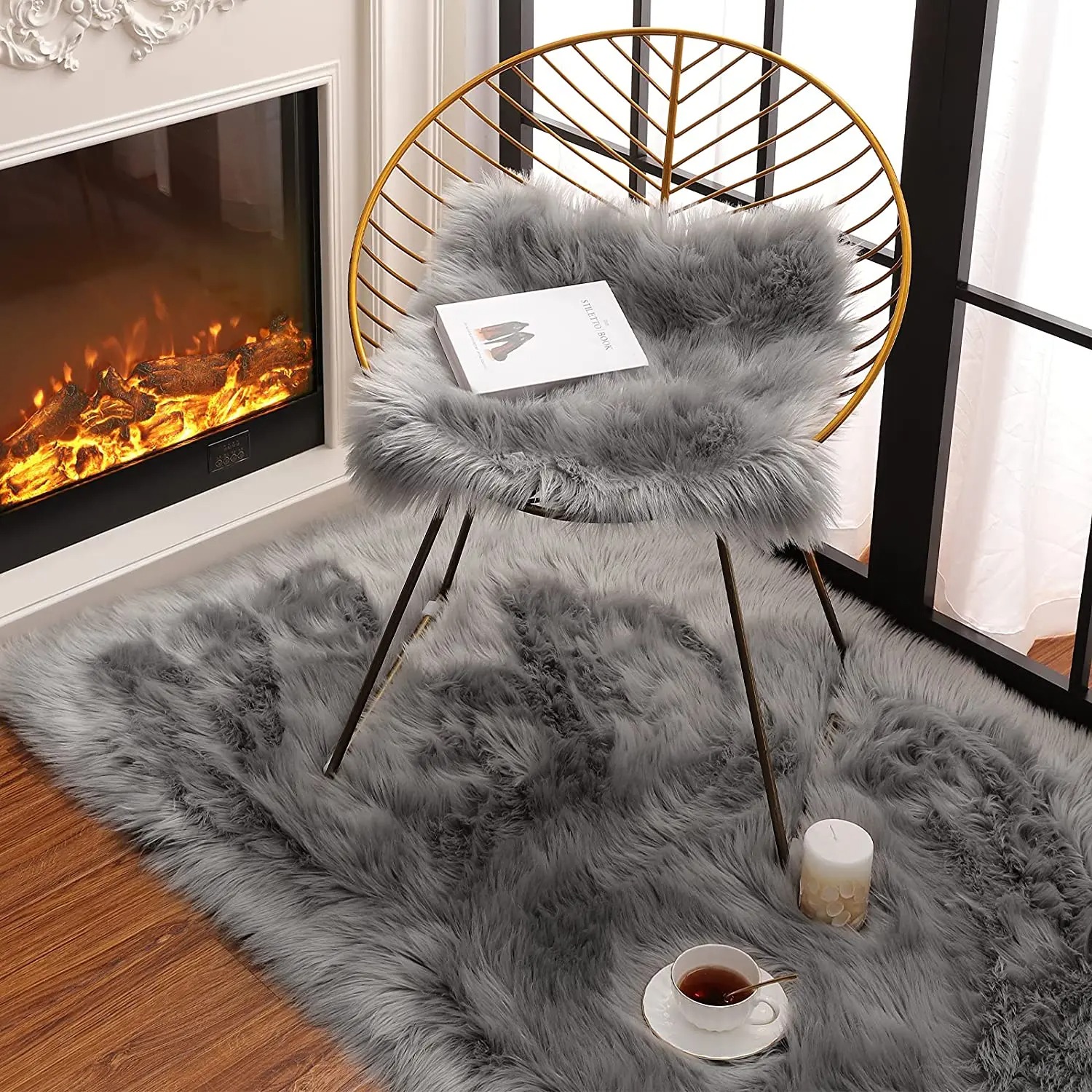 Soft Fur Carpet Fluffy Rugs, Hairy Fur Rugs Washable Faux Fur Rug For Kids Bedroom Home Decoration Sofas Cushions Mat Soft Carpet Sheepskin Rug. 