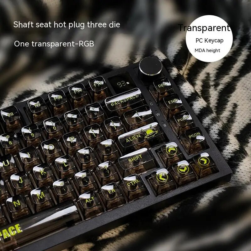 WEIKAV K75 Wireless Mechanical Keyboard Power Display Screen Multifunctional Knob Three Mode Gaming Keyboard 81 Keys Gasket Mac. 