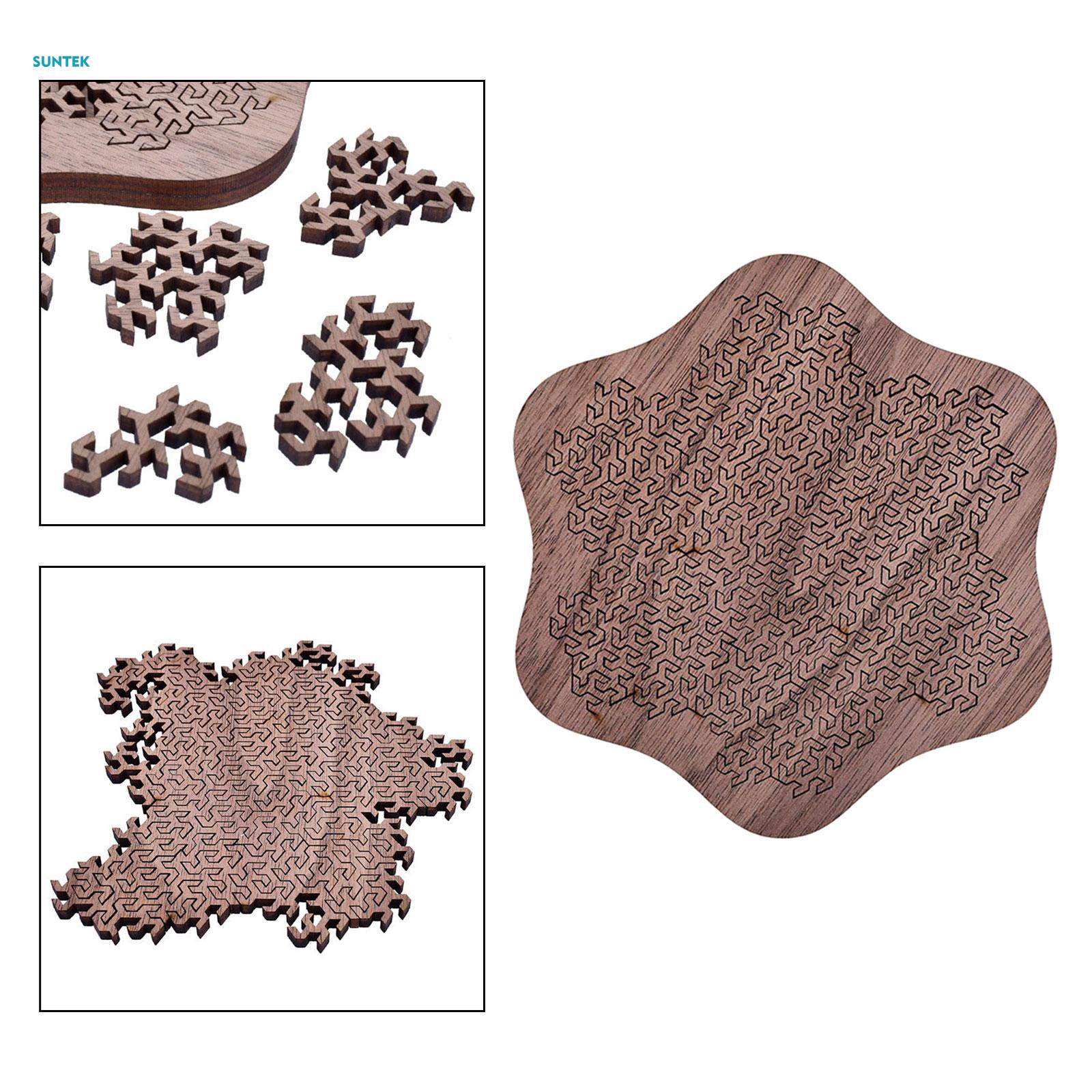 Torched Mind Bending Wooden Jigsaw Puzzle Hexagonal Puzzle for Adults Kids Hexagon. 