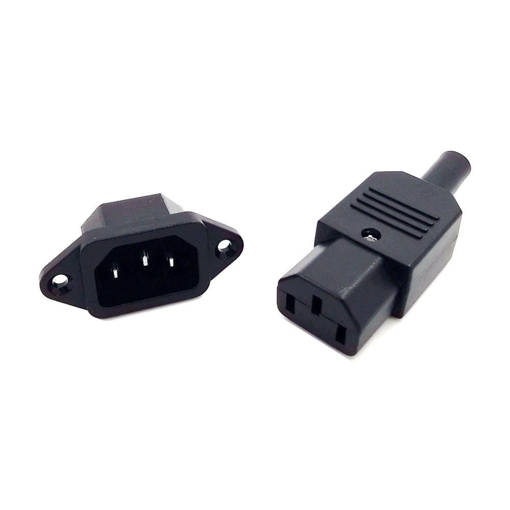 Full set DC Plug Jack 220V DC/AC power jack terminal 3pin AC/DC plug power connector wire connector male to female