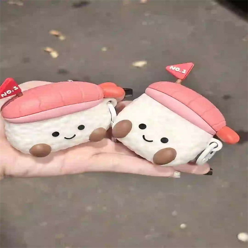 Cartoon cute 3D sushi puppy personalized case for airpods 1 2 airpod 3 Pro AirPods Pro2 girly soft cover. 