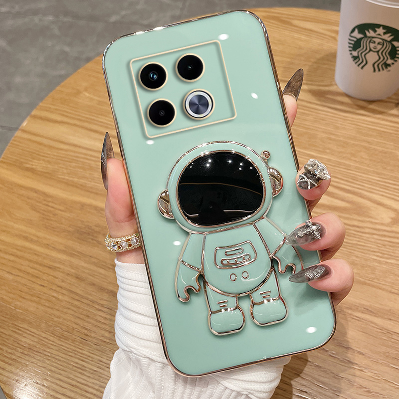New Phone Case For Infinix Note 40 Pro Cover Astronaut Holder Stand Fashion Soft Silicone For Infinix Note40 Pro Plus Case