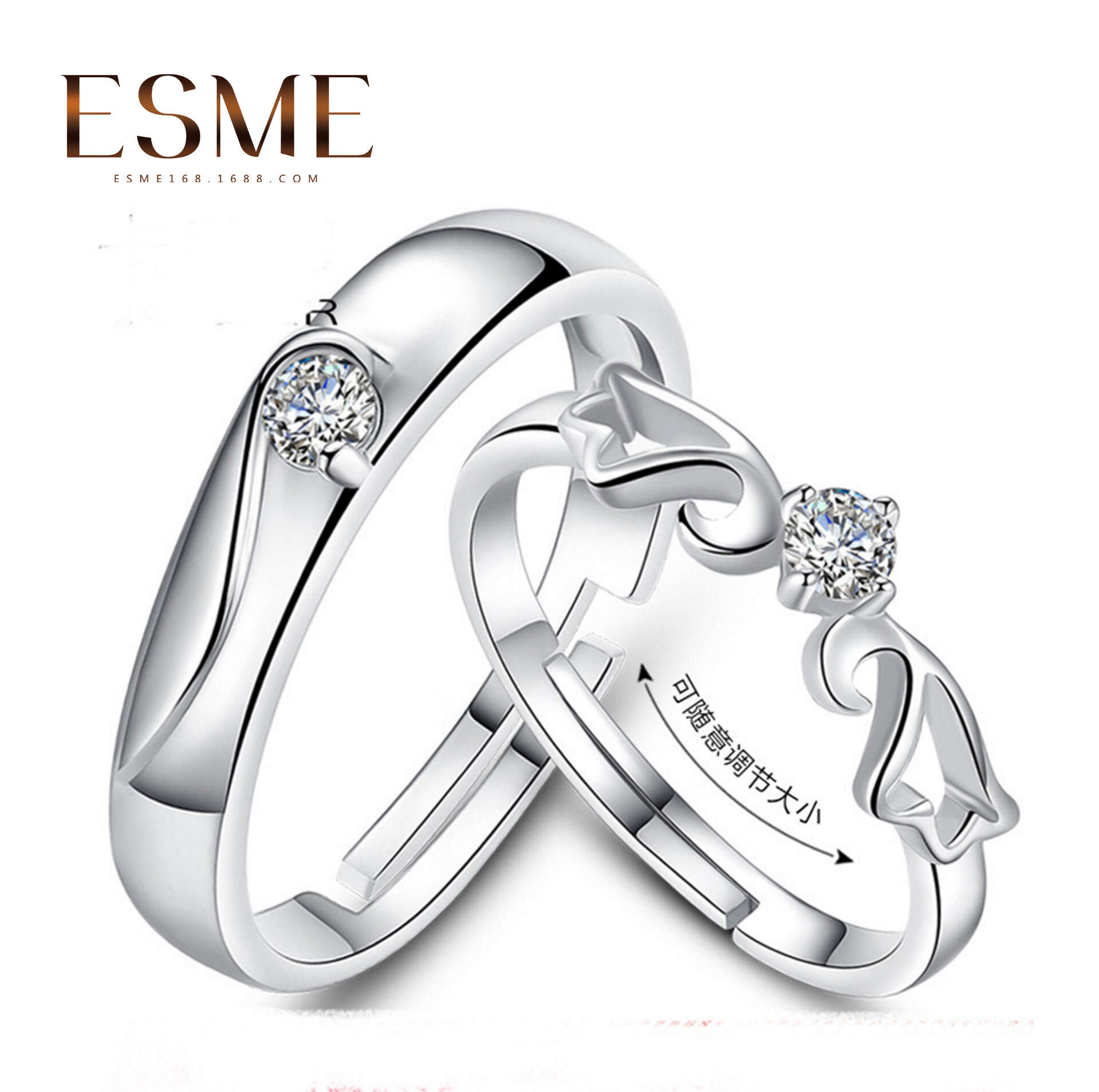Korean version of fashionable romantic couples pairing rings Instagram with a cool versatile temperament for men and women proposing to open the ring trend. 