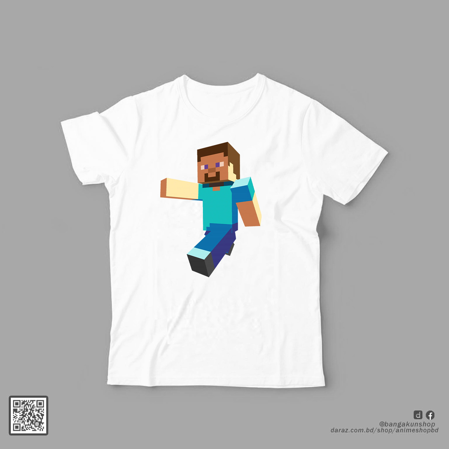 Minecraft T-shirt Steve Creeper Video 