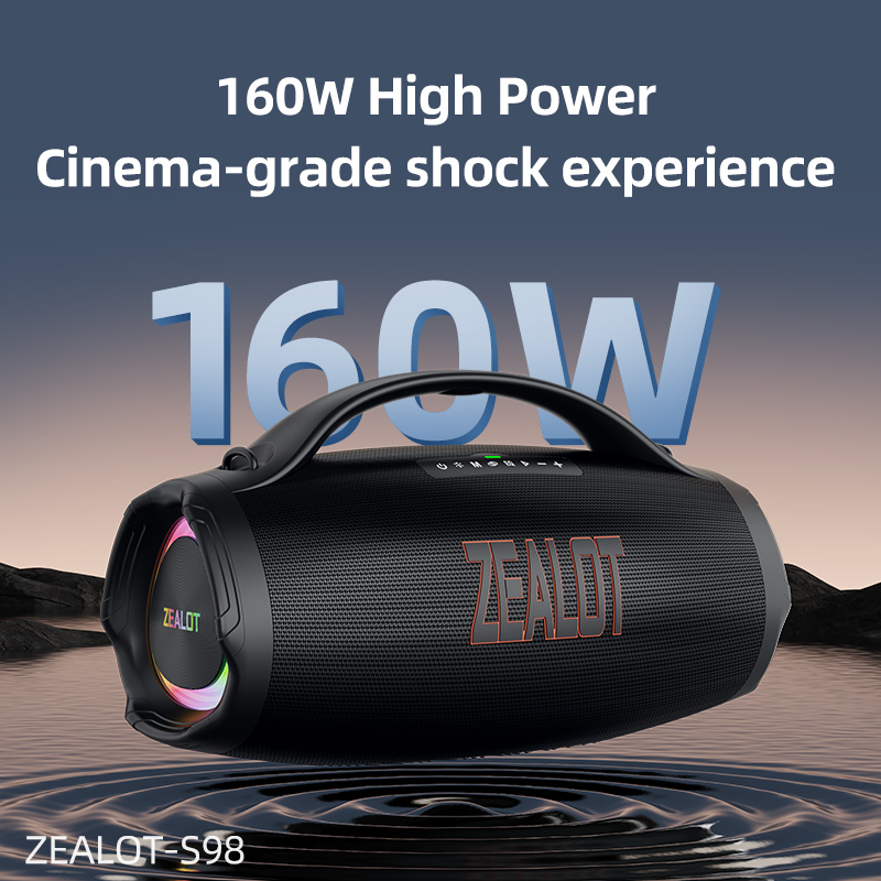 ZEALOT S98 Big Power Bluetooth Speaker Wireless Subwoofer 160W High Volume Waterproof Portable Speaker Mobile Power HIFI Sound. 