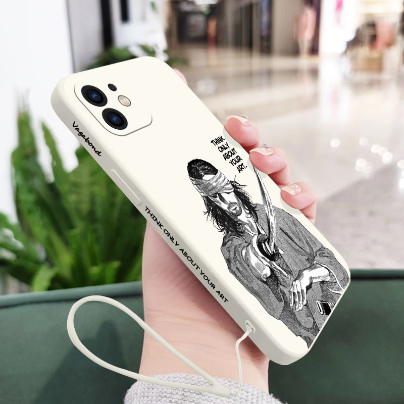 Vagabond Manga Phone Case For iPhone 15 14 13 12 11 Pro Max Minrelaxi X XR XS MAX SE20 8 7 6 6S Plus Silicone Cases with Hand Strap. 