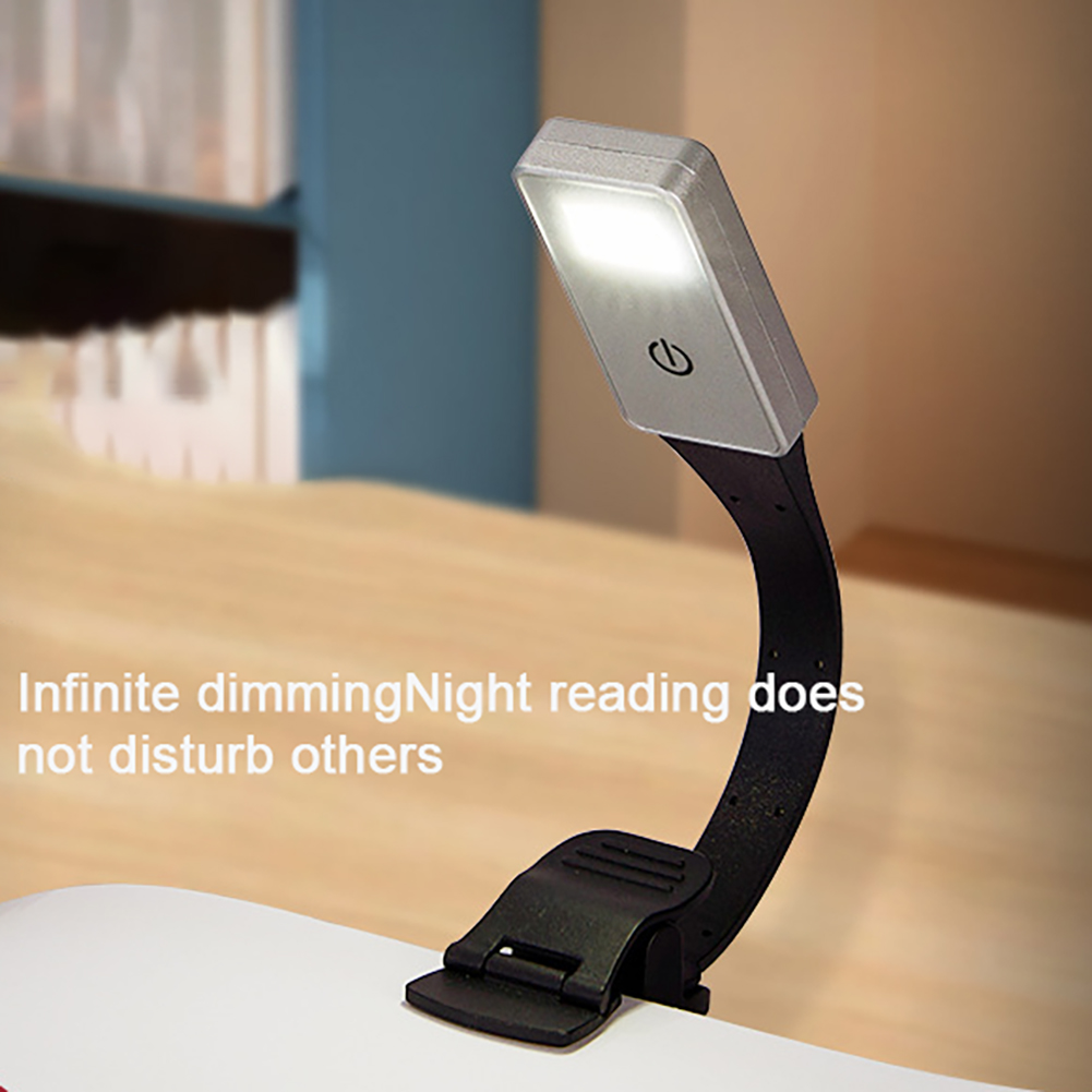 Qiunery LED Reading Light With Clamp, Button Switch USB Rechargeable Book Clip Light, 50 Lumens, 3000K/4500K/5500K Color Temperature Book Light Lamp For Office. 