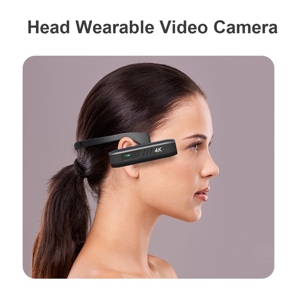 4K 30FPS Head Mounted Camera Wearable WiFi Video Camera. 
