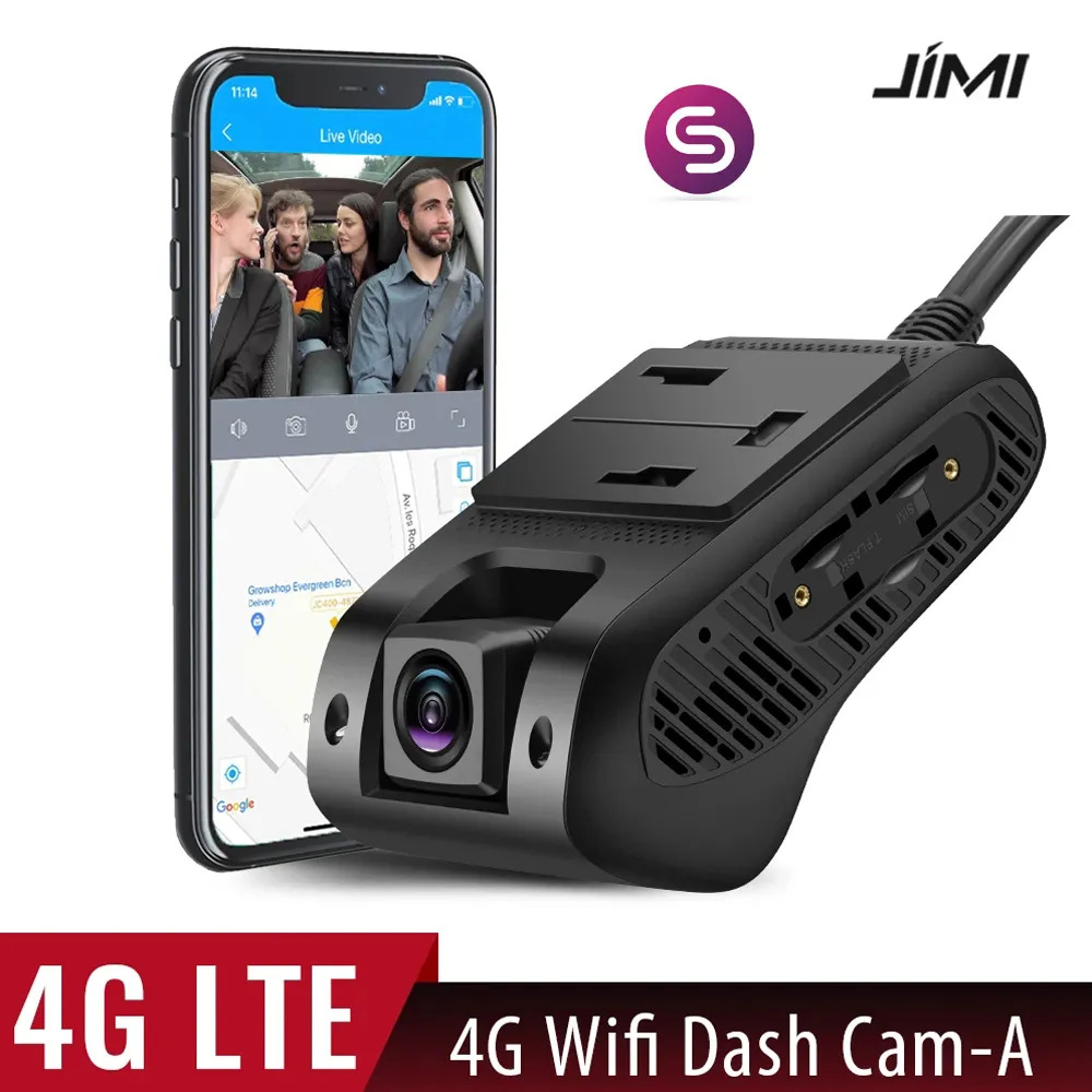 jimi JC400P 4G Live Monitoring Car Dashboard Car Camera With Live Stream1080P Dual Cameras Global Positioning System Wifi Hotspot Multiple Alarms DVR Dash Cam Free APP Web