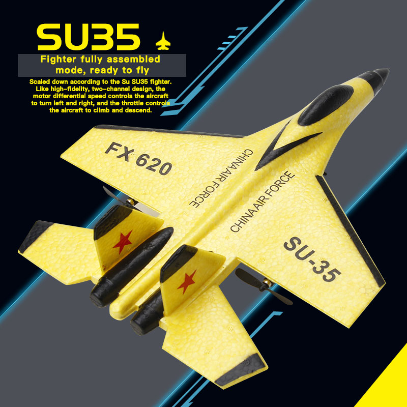 RC Plane SU35 2.4G With LED Lights Aircraft Remote Control Flying Model Glider Airplane SU57 EPP Foam Toys For Children Gifts. 