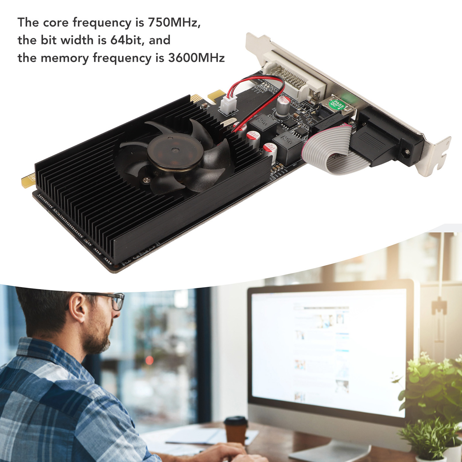 HD6450 Graphics Card, Strong Processing Capacity 2GB Graphics Card for Office. 
