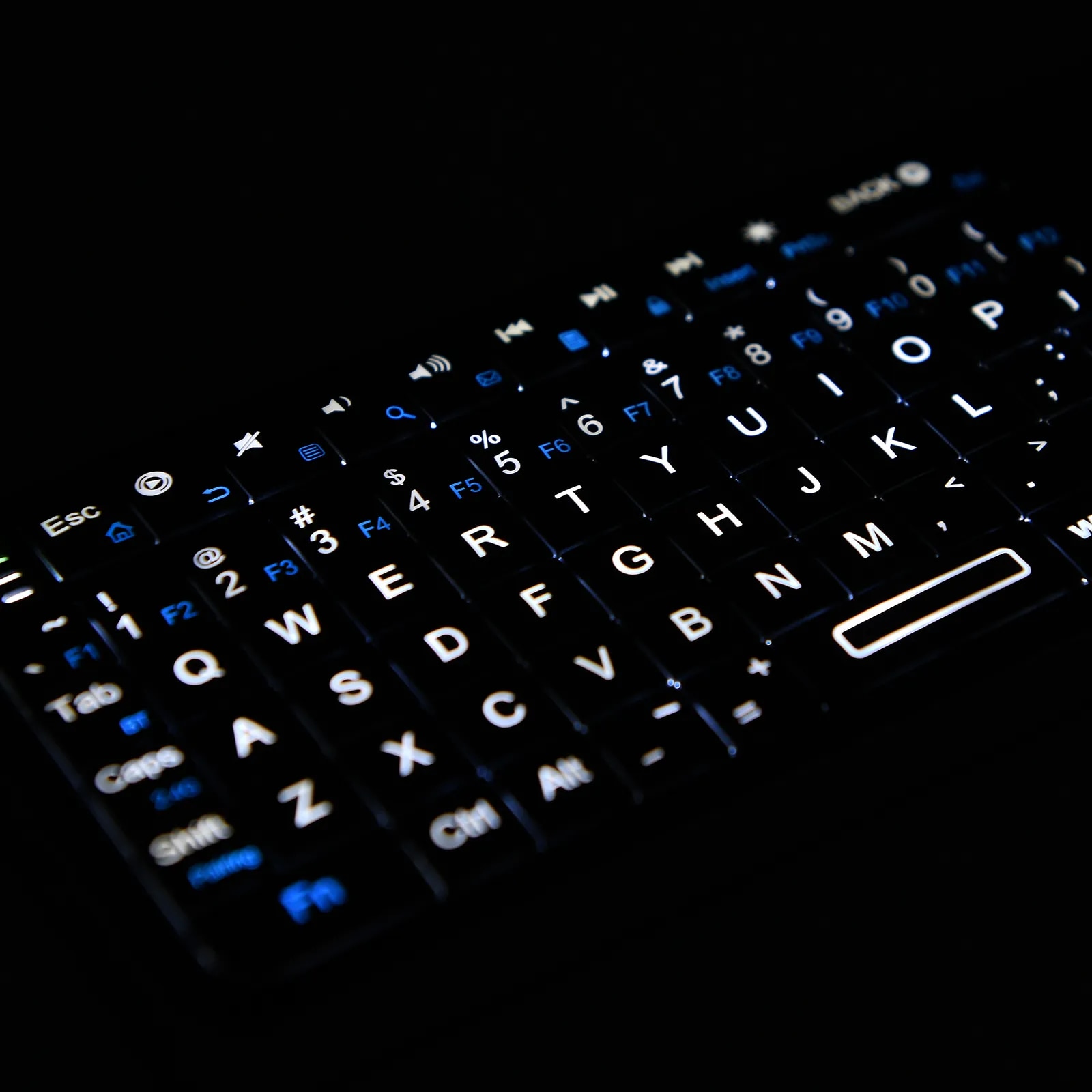 Rii K06 Mini Bluetooth Keyboard,Backlit 2.4GHz Wireless Keyboard with IR Learning Touchpad Android TV Box， Mac, Laptop, Windows. 