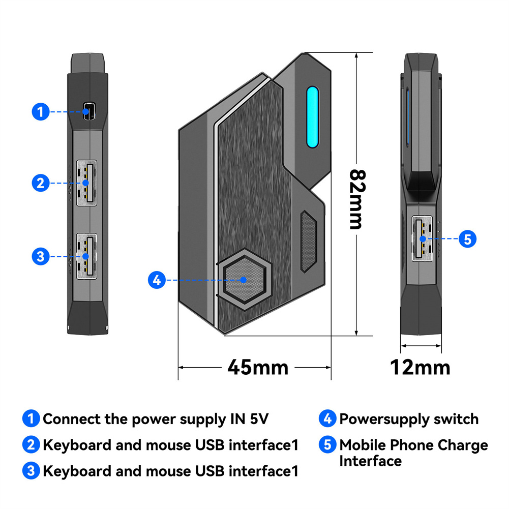 Keyword Mouse Adapter Plug Play Game Consoles Phones Accessories Keyboard Mouse Converter Compatible For Android IOS System. 