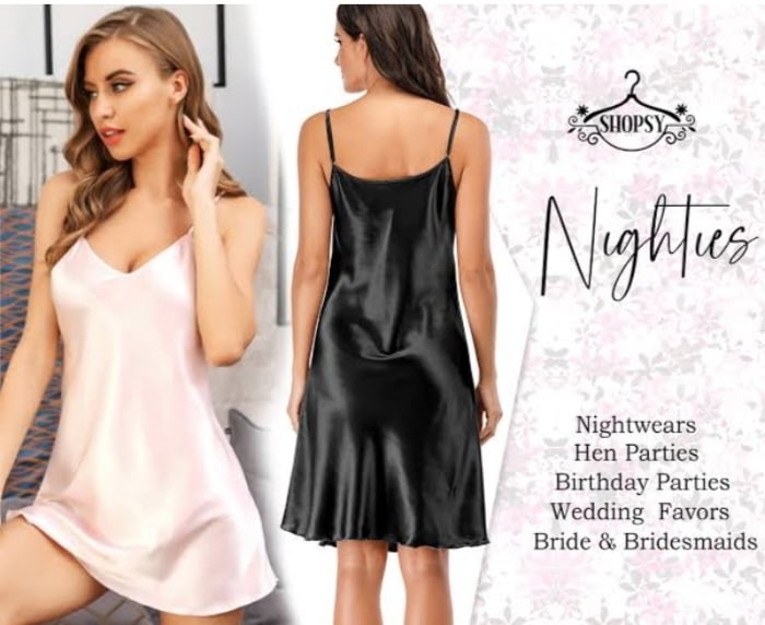 Ladies Sexy Silk Satin Night Dress Sleeveless Nighties V-neck Nightgown