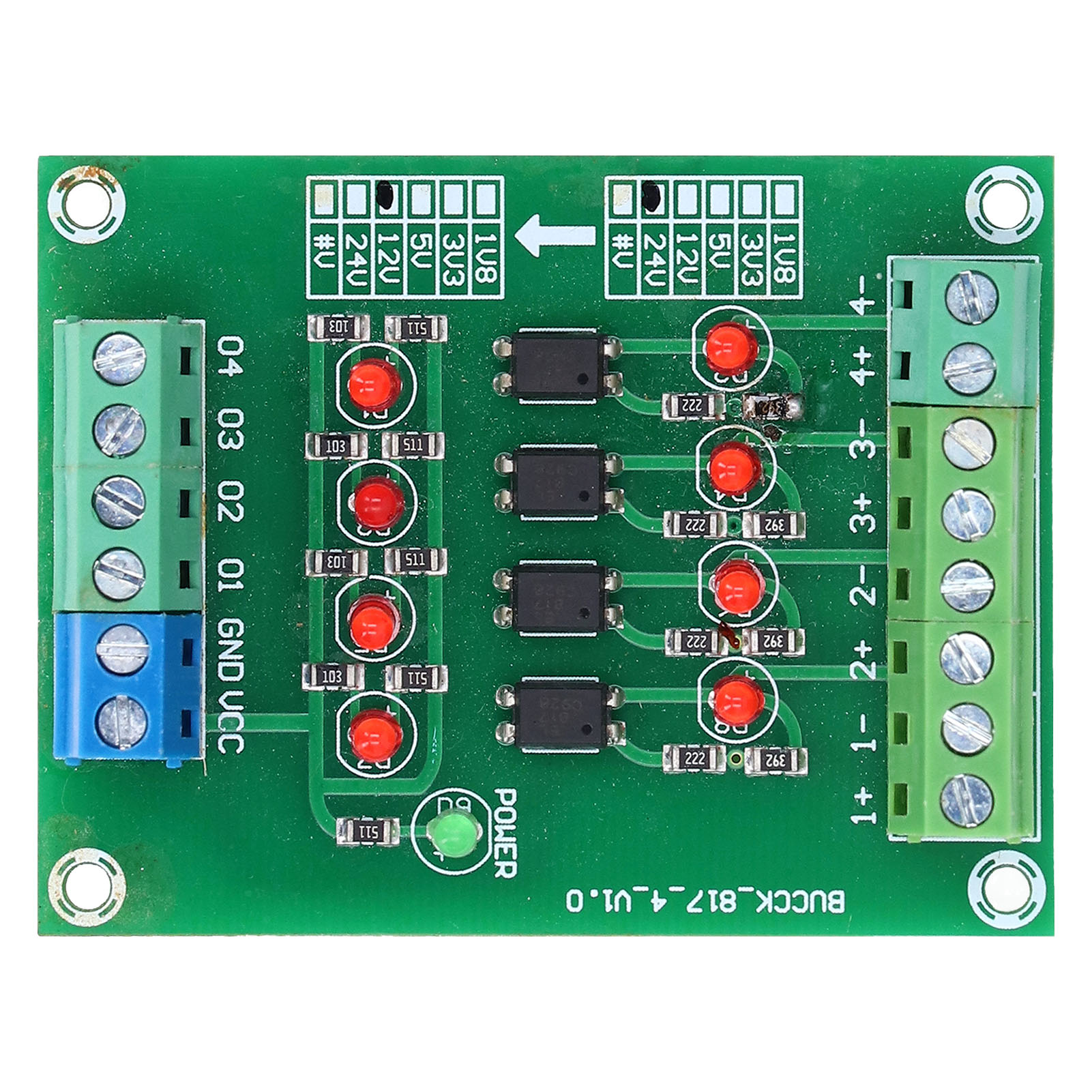 Optocoupler Isolation Board, 24V To 5V Signal Converter Module Wide Application for DIY. 