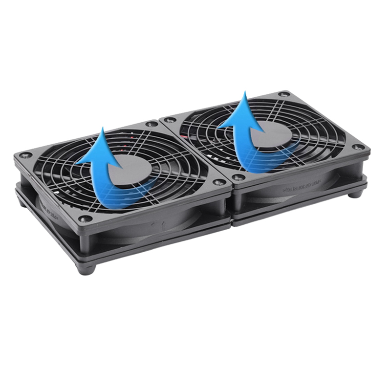 2X 120mm 5V USB Powered PC Router Dual Fans High Airflow Cooling Fan for Router Modem Receiver. 
