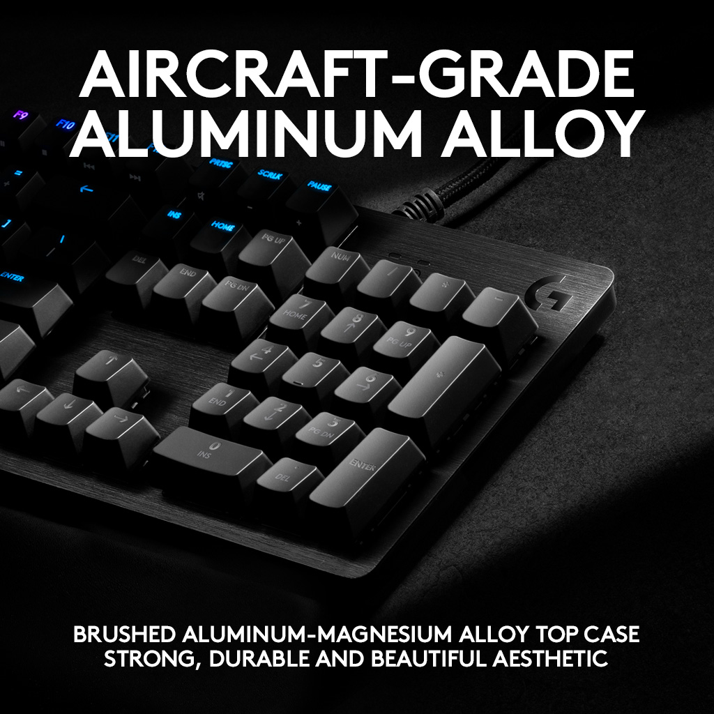 Logitech G512 CARBON RGB Mechanical Gaming Keyboard, GX Blue, USB Passthrough. 