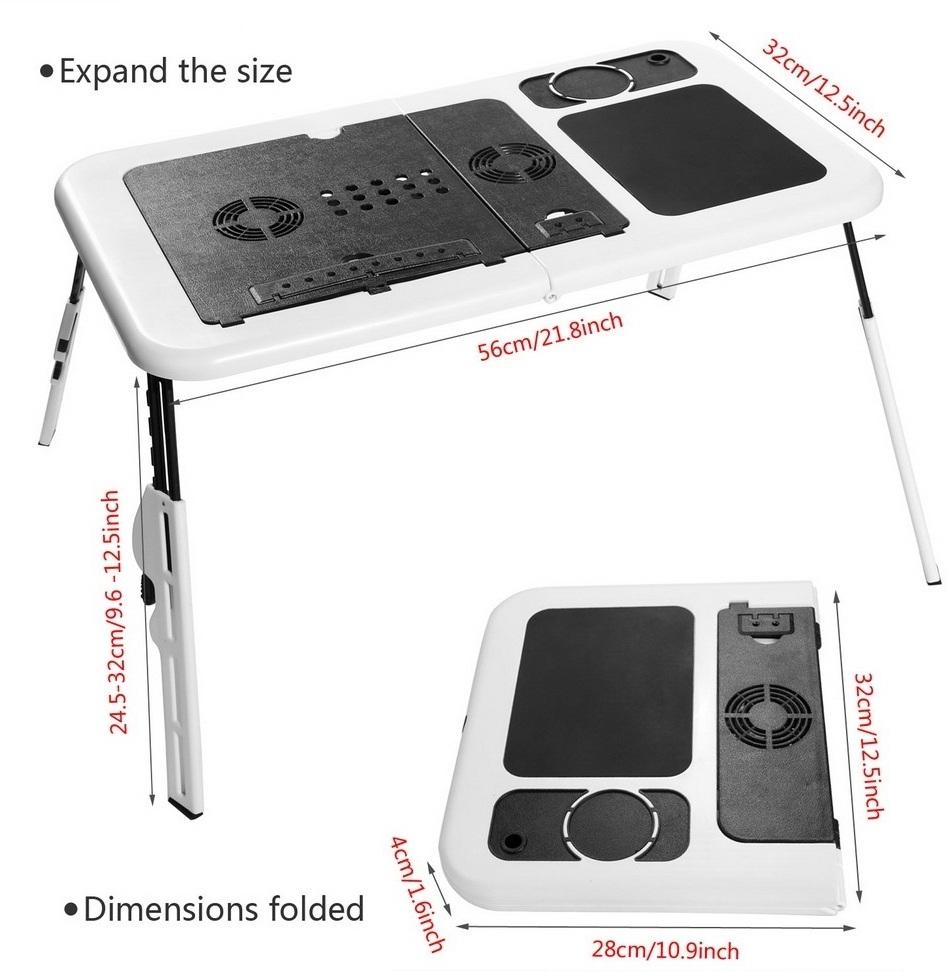 Laptop Table with Cooling Fan plastic folding table. 