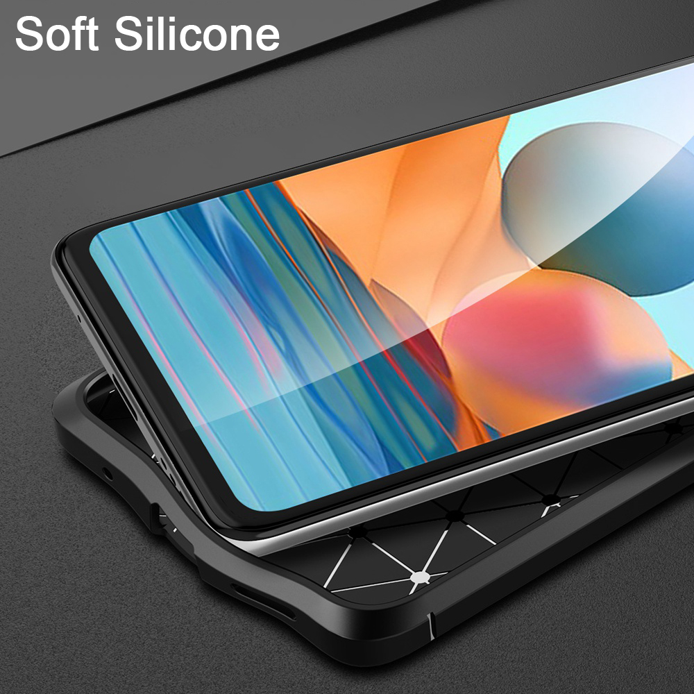 KEYSION Shockproof Case for Redmi Note 10 10 Pro Leather Texture soft silicone Phone Back Cover for Xiaomi Redmi Note 11 Pro Max. 