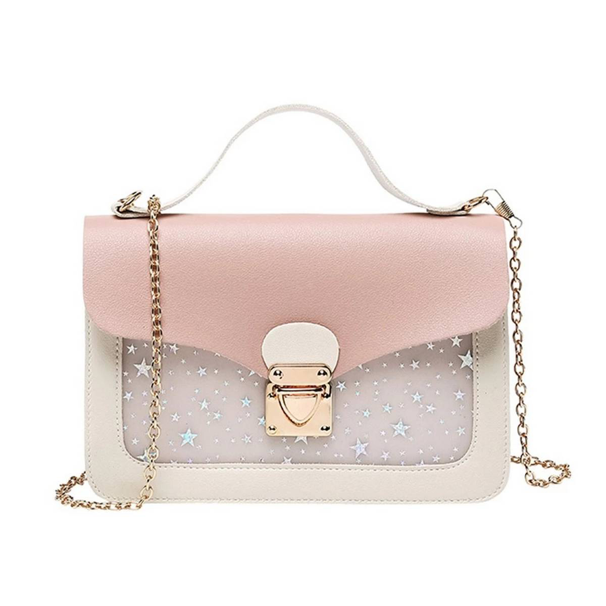 Square Star Sequin Messenger Crossbody Bag for Women