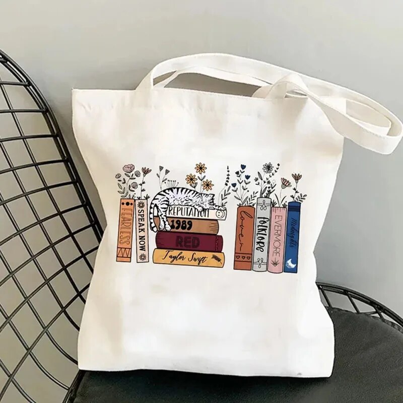 Midnight Tracklist Taylor Swift Music Graphic Aesthetics Tote Canvas Bag Shopping Bag Single Shoulder Reusable Tote Bag. 