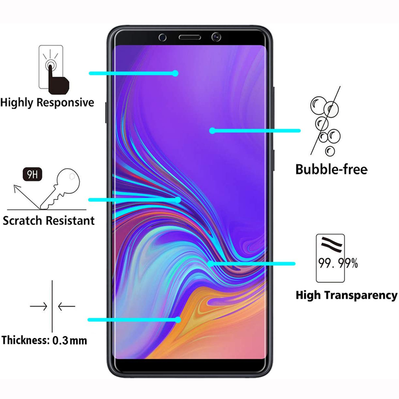 SAKURA 4PCS Tempered Glass For Samsung Galaxy A3 A5 A7 A6 A8 J4 J6 Plus 2018 J2 J3 J5 J7 2016 A750 A9 2018 Screen Protector Film Glass. 