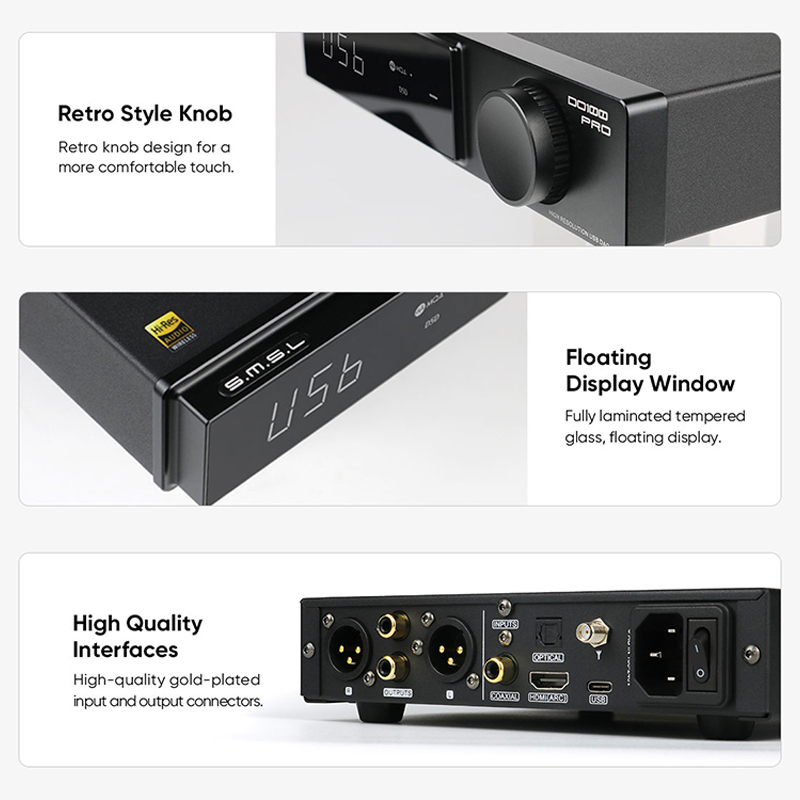 SMSL DO100 Pro Hi-Res MQA DAC Dual ES9039Q2M Decoder Bluetooth5.1 DSD512 OPA1612 HDMI-ARC High End Digital DAC For PS5 DO100pro. 