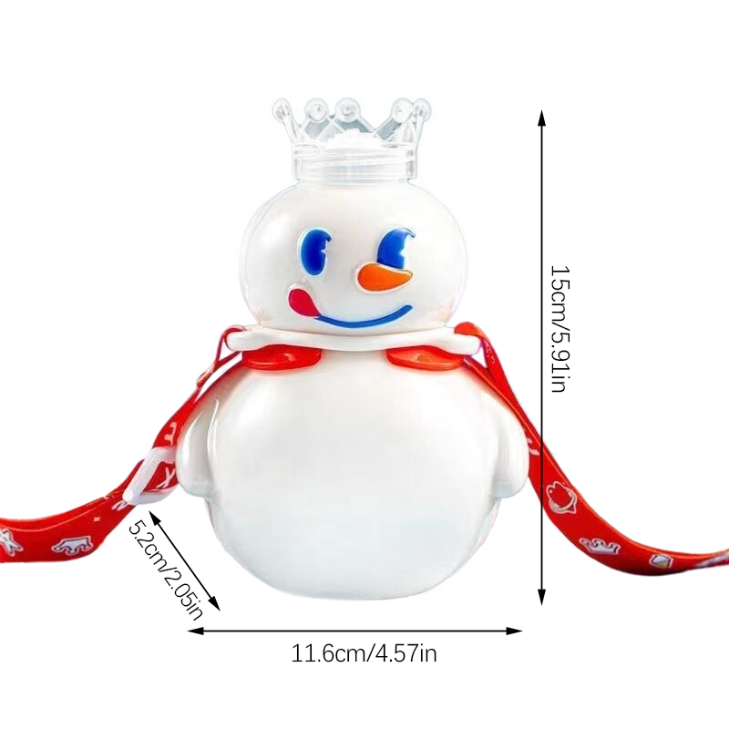 Tumbler Snowman Drinking Milky Tea Cup With Straw 700ML Cute Water Bottle BPA Free With Crown Cover-Cola Kids. 