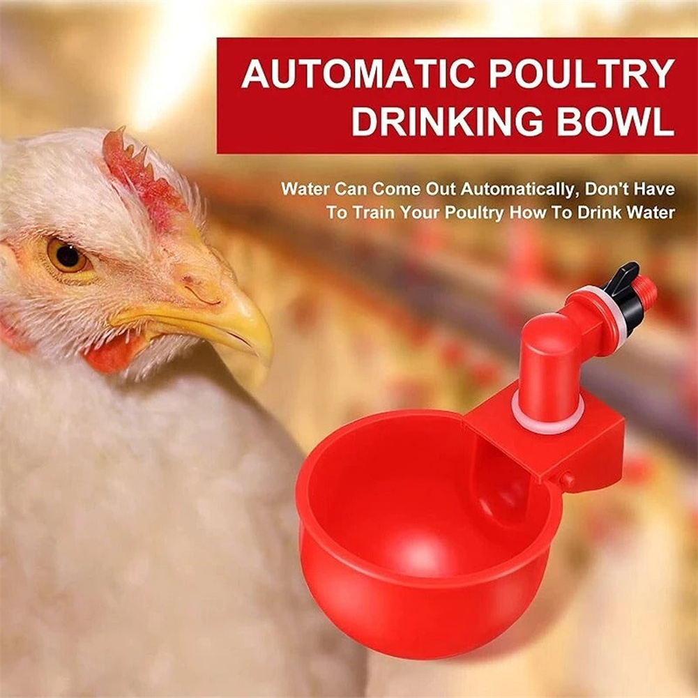 6PCS Automatic Poultry Drinker Chicken Duck Drinking Machine Hanging Water Cup Drinking Bowls Livestock Drinking Dispenser Tools. 