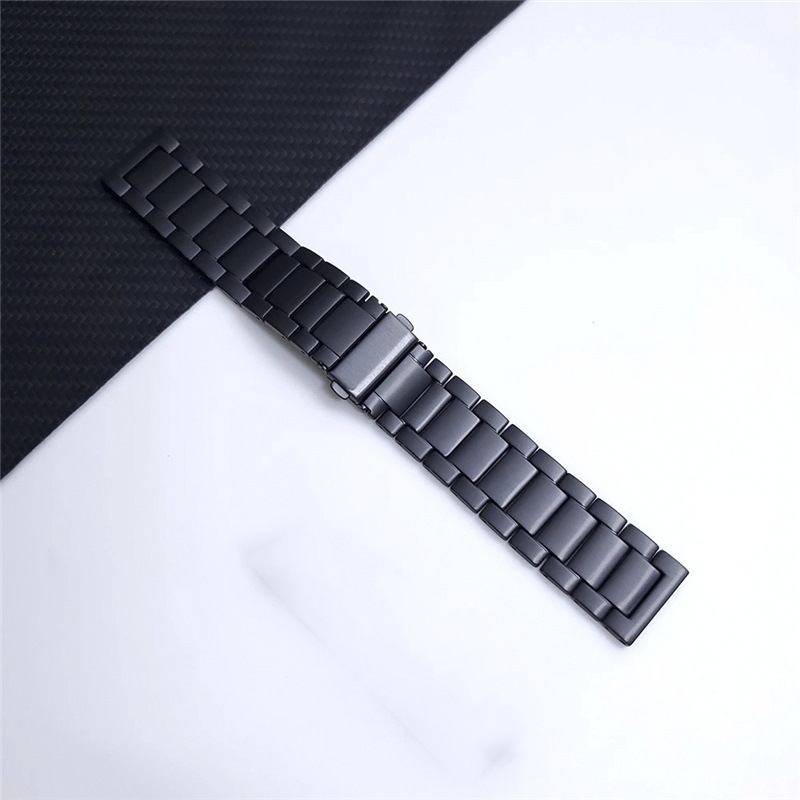 (New)For Xiaomi Haylou RS3 / Suunto 9 Peak 22mm Universal Titanium Alloy Three Plants Flat Buckle Watch Band